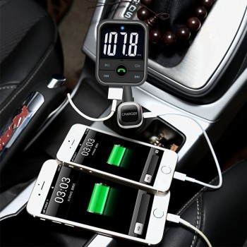 Onever Car Handsfree FM transmitter with Remote Control Wireless Audio Radio Modulator Bluetooth Car Kit Support USB/SD/TF Card
