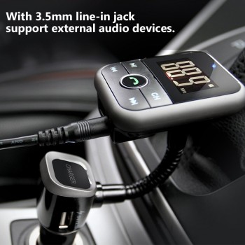 Onever Car Handsfree FM transmitter with Remote Control Wireless Audio Radio Modulator Bluetooth Car Kit Support USB/SD/TF Card