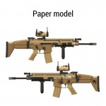 DIY Paper Model  SCAR Rifle Classic Cosplay Props Collection Gifts Full Of Vibrant And Trendy To Let The Children Go To Use It