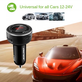 Onever FM Transmitter Bluetooth Car Kit Handsfree Car Kit FM modulator MP3 Audio Player TF USB Drive  3.1A Dual USB Car Charger