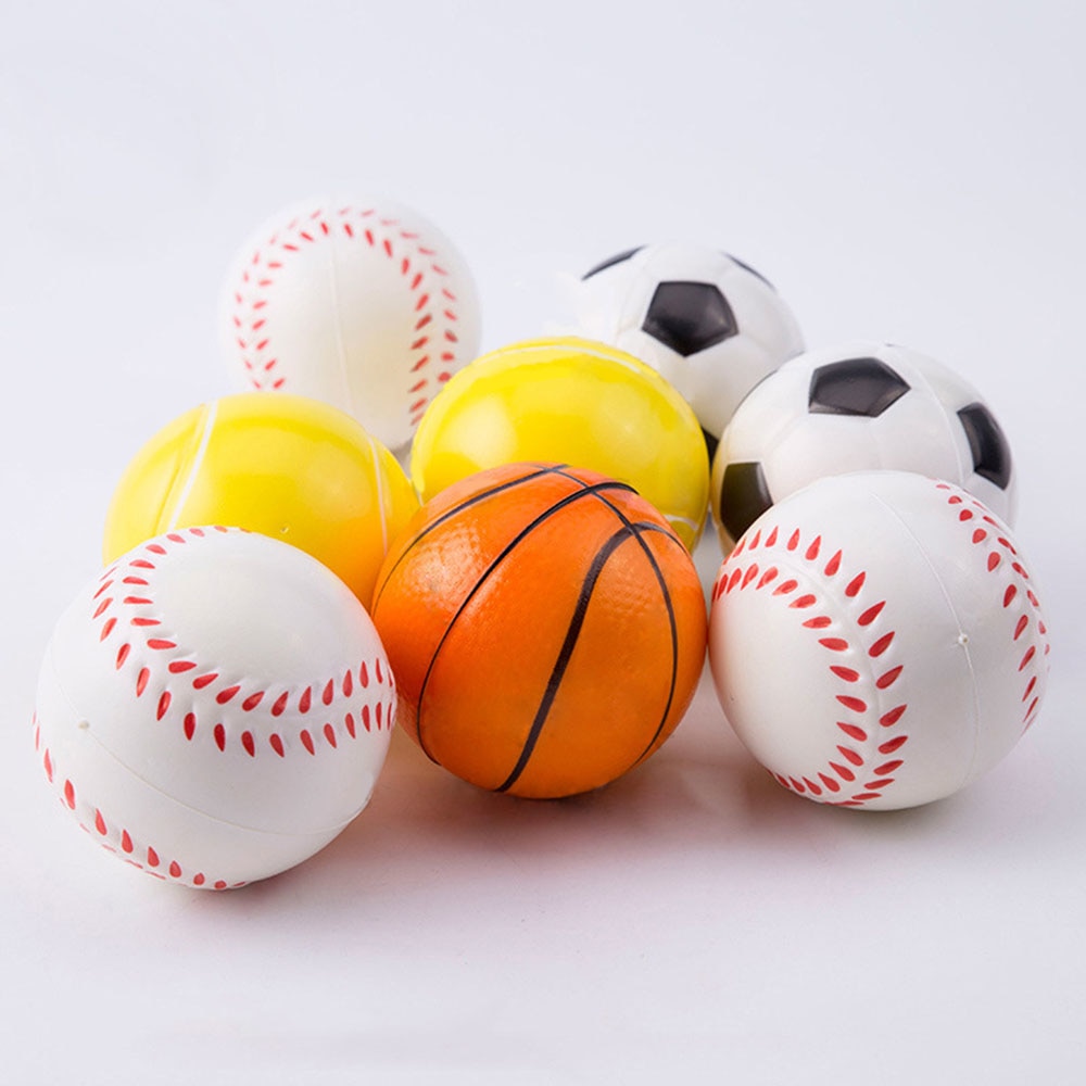 Hand Basketball baseball Football Tennis Exercise Soft Elastic Squuze Stress Reliever Ball Kid Small Ball Toy Adult Massage Toys