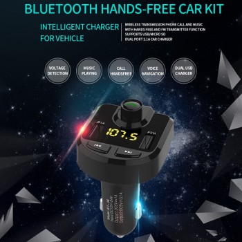 FM Transmitter Aux Modulator Bluetooth Handsfree Car Kit Car Audio MP3 Player with 3.1A Quick Charge Dual USB Car Charger