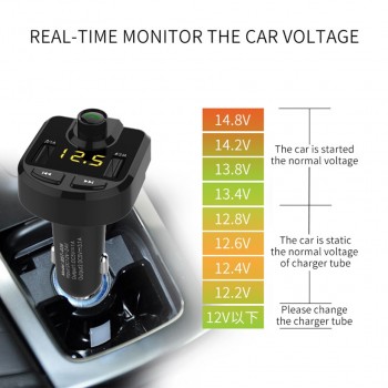 FM Transmitter Aux Modulator Bluetooth Handsfree Car Kit Car Audio MP3 Player with 3.1A Quick Charge Dual USB Car Charger