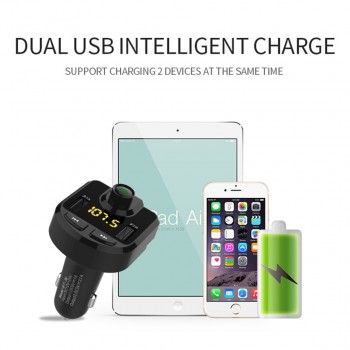 FM Transmitter Aux Modulator Bluetooth Handsfree Car Kit Car Audio MP3 Player with 3.1A Quick Charge Dual USB Car Charger