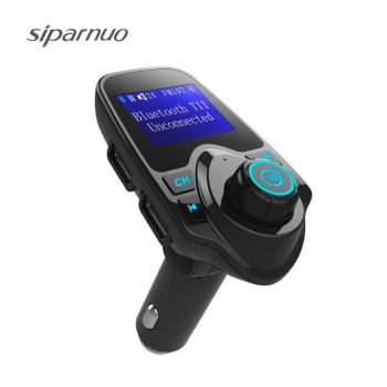 Siparnuo Car FM Transmitter Bluetooth Wireless Car Mp3 Player Handsfree Car Kit FM Transmitter A2DP 5V 2.1A