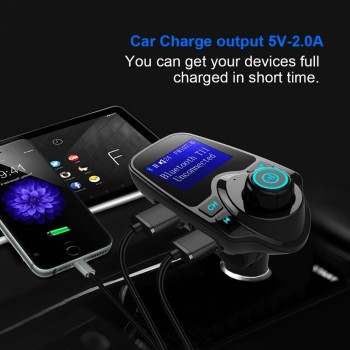 Siparnuo Car FM Transmitter Bluetooth Wireless Car Mp3 Player Handsfree Car Kit FM Transmitter A2DP 5V 2.1A