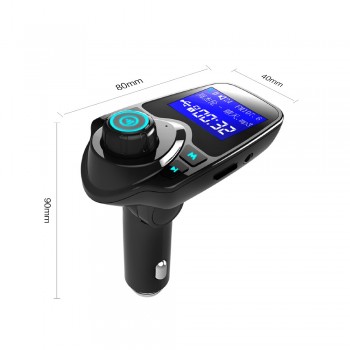 Siparnuo Car FM Transmitter Bluetooth Wireless Car Mp3 Player Handsfree Car Kit FM Transmitter A2DP 5V 2.1A