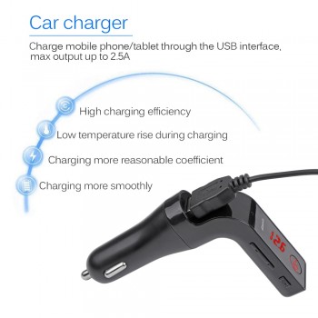 Onever 4-in-1 Hands Free Wireless Bluetooth FM Transmitter Modulator Car Kit MP3 Player SD USB LCD Car Music Player G7 + AUX