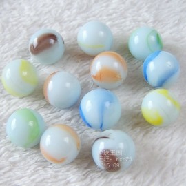20 PCS of glass ball 14 mm cream console game pinball machine cattle small marbles pat toys parent-child machine beads