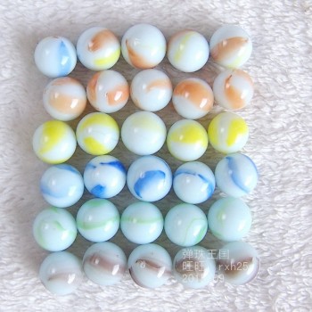 20 PCS of glass ball 14 mm cream console game pinball machine cattle small marbles pat toys parent-child machine beads