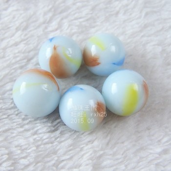 20 PCS of glass ball 14 mm cream console game pinball machine cattle small marbles pat toys parent-child machine beads