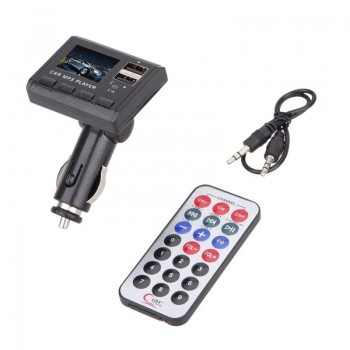 Car Music MP3 Player  High Quality FM Transmitter Modulator Dual USB Charging SD MMC Remote Universal Car Styling @#128