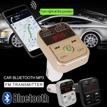 Car Bluetooth Wireless Bluetooth Audio Receiver LED digital display Fast charging 2.1+EDR Car mp3 FM emitter phone charger