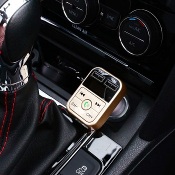 Car Bluetooth Wireless Bluetooth Audio Receiver LED digital display Fast charging 2.1+EDR Car mp3 FM emitter phone charger