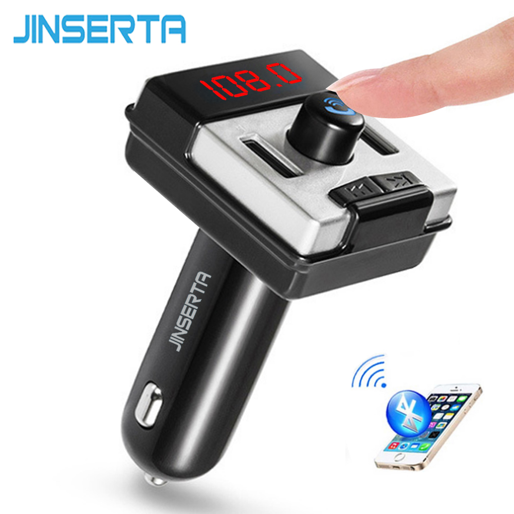 JINSERTA Bluetooth Wireless FM Transmitter Car HandsFree USB Charger for iPhone Music Mini Car Kit Stereo MP3 Player