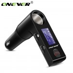 Onever Car FM Transmitter Hands-free Kit Cigarette Lighter Port Wireless FM Modulator Rotating Screen Bluetooth Car MP3 Player