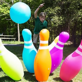 6 Pieces/set Inflatable Bowling Ball For Children Colorful Inflated Toys Kids Outdoor Plaything Beach Grassland Family Bauble