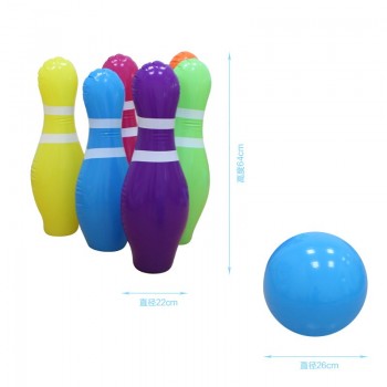 6 Pieces/set Inflatable Bowling Ball For Children Colorful Inflated Toys Kids Outdoor Plaything Beach Grassland Family Bauble