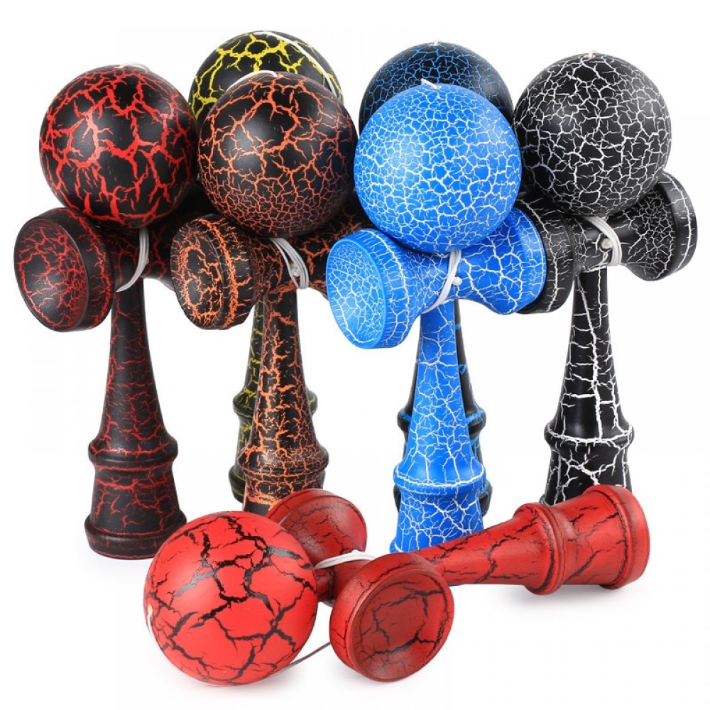 Wooden Crack Paint Kendama 18.5cm Skillful Juggling Ball Toys Japanese Traditional Fidget Ball Child Adult Gifts