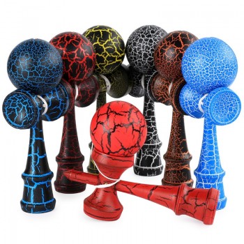 Wooden Crack Paint Kendama 18.5cm Skillful Juggling Ball Toys Japanese Traditional Fidget Ball Child Adult Gifts