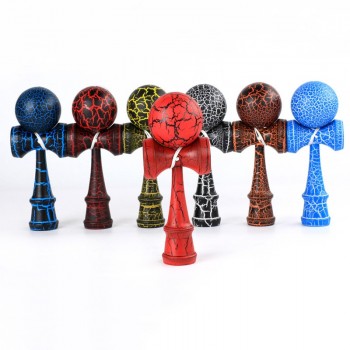 Wooden Crack Paint Kendama 18.5cm Skillful Juggling Ball Toys Japanese Traditional Fidget Ball Child Adult Gifts