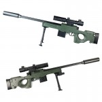 1pc Plastic Toy Gun Sniper Reality CS Battle Mini AWM PullType analog fifteen mirror infrared emitter Assault Rifle Live Action