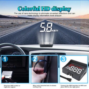 Newest A100S With Lens Hood Windshield Projector OBD2 II EUOBD Car HUD Head Up Display Overspeed Warning System Voltage Alarm