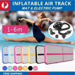 AirTrack Tumbling Air Track Inflatable Gymnastics Floor Trampoline Electric Air Pump for Home Use/Training/Cheerleading/Beach