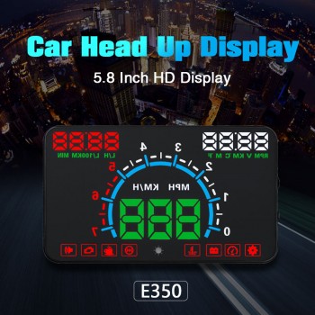 GEYIREN E350 OBD2 II HUD Car Display 5.8 Inch Screen Easy Plug And Play Overspeed Alarm Fuel Consumption display hud projector