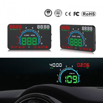 GEYIREN E350 OBD2 II HUD Car Display 5.8 Inch Screen Easy Plug And Play Overspeed Alarm Fuel Consumption display hud projector