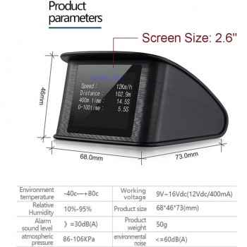 VJOYCAR Hud GPS OBD Computer Car Speed Projector Digital Speedometer Display Fuel Consumption Temperature Gauge Diagnostic Tool
