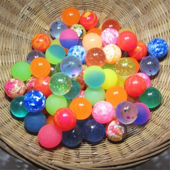 30pcs/lot Funny toy balls mixed Bouncy Ball Solid floating bouncing child elastic rubber ball of bouncy toy 25MM