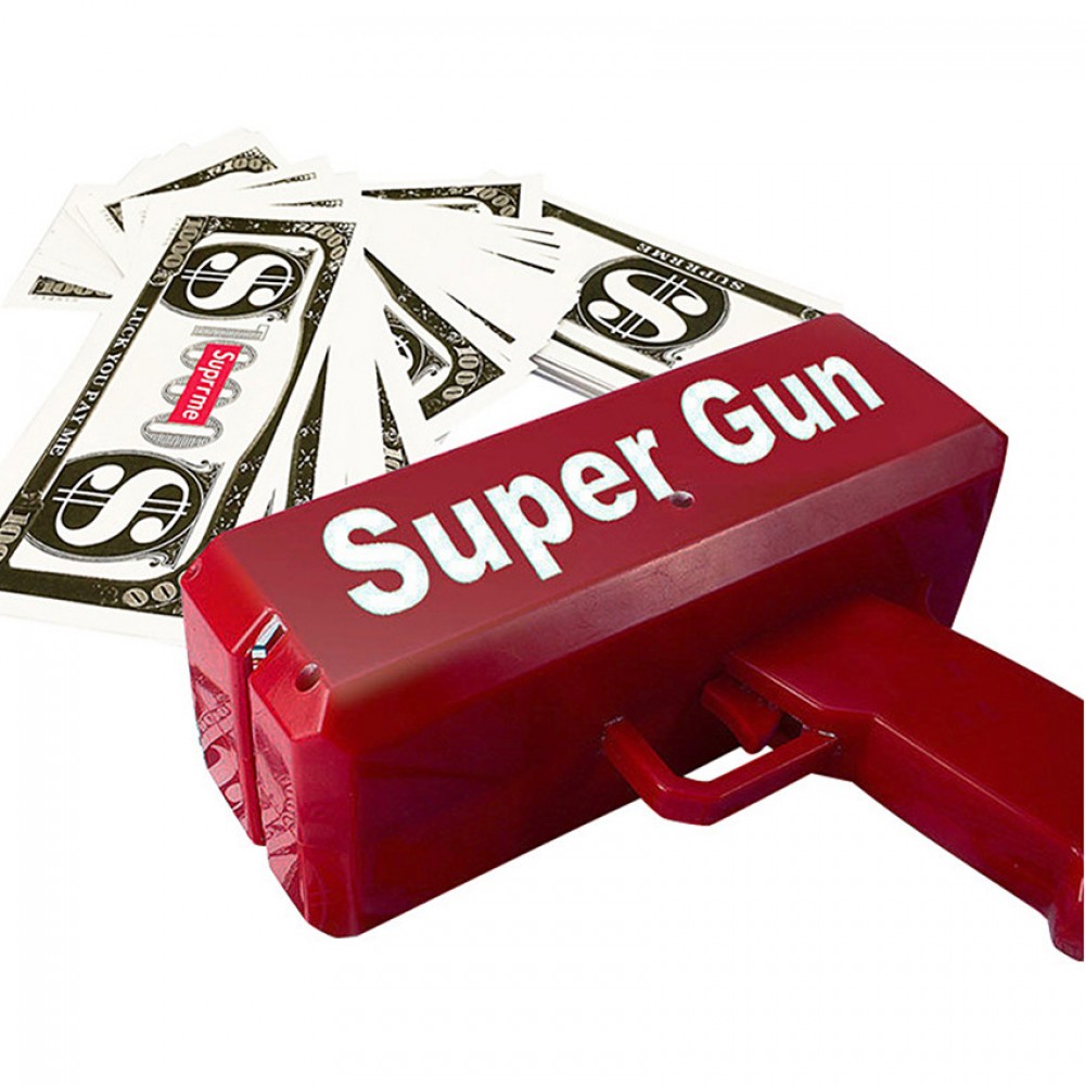 Make It Rain Money Gun Red Fashion Toy Christmas Gift Party Toys Game 1PCS Cash Cannon Funny Money Gun Toy Pistol Toy