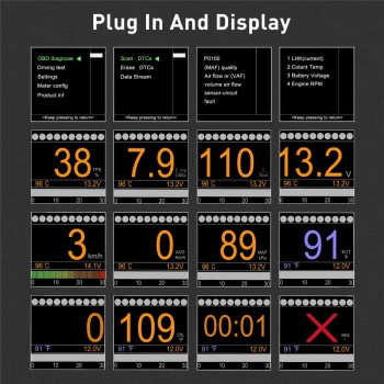 AUTOOL X60 Car Smart Digital Multi-Function Meter Display Speed Meter Gauge Water Temperature Early Alarm Auto Fault Code Reader