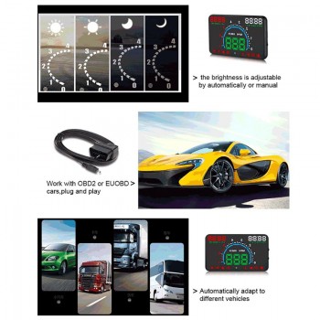 Free delivery 2018 E350 5.8 Screen HUD Car Head Up Display Engine Fault Fuel Alarm Speedometer New