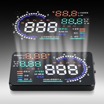 A8 5.5in Car HUD Headup Display with OBD 2 Interface Plug Auto Driving Parameters Projection