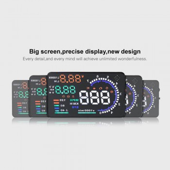 A8 5.5in Car HUD Headup Display with OBD 2 Interface Plug Auto Driving Parameters Projection
