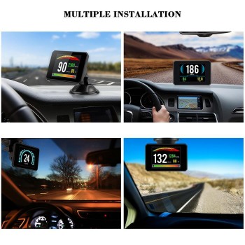 P16 3 Inch LCD  HUD obd2 Car Head Up Display Auto Intelligent On-Board Computer Car Speedometerhud Display Car Electronics