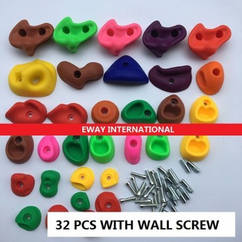 THINKEASY 32/16 Pieces Plastic children Indoor Rock Climbing Stones toy Kids Toys Sports Hold outdoor game Playground With screw