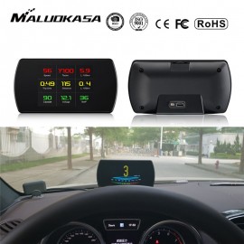 OBD2 Car HUD Head-Up Display Smart Digital Meter HD Digital Display Speedometer Fuel Consumption Temperature RPM