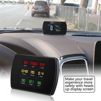 OBD2 Car HUD Head-Up Display Smart Digital Meter HD Digital Display Speedometer Fuel Consumption Temperature RPM