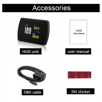 OBD2 Car HUD Head-Up Display Smart Digital Meter HD Digital Display Speedometer Fuel Consumption Temperature RPM
