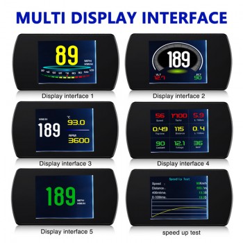 OBD2 Car HUD Head-Up Display Smart Digital Meter HD Digital Display Speedometer Fuel Consumption Temperature RPM