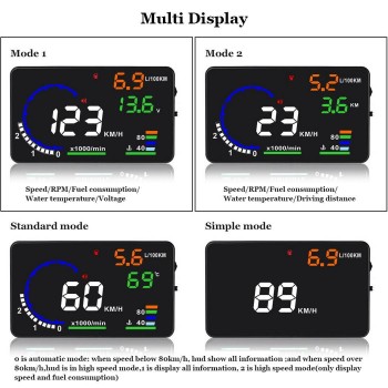 A8 5.5 Inch Car Head Up Display OBD HUD On-Board Computer hud Display Car Electronics obd2 Car Speedometer Windshield Projector