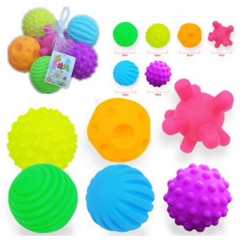 Kids Toys Childrens Textured Multi Soft Ball Toy Ball Set Develop Baby Tactile Senses Toys Training Massage Touch Hand Ball