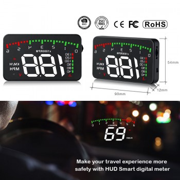 GEYIREN 3.5 A900 HUD Head-Up Display Car-styling Hud Display Overspeed Warning Windshield Projector Alarm System Universal Auto