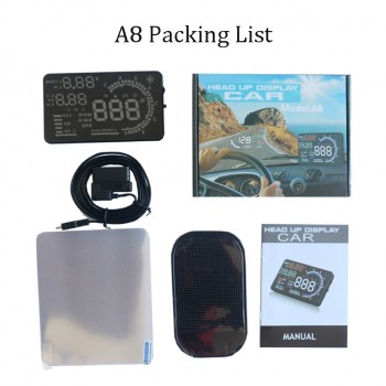 VJOYCAR A8 5.5 HUD Car Head Up Display LED Windscreen Projector OBD2 Scanner Speed Warning Fuel Consumption Data Diagnostic