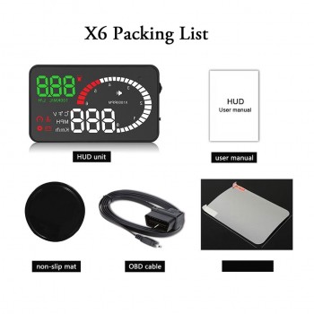 VJOYCAR A8 5.5 HUD Car Head Up Display LED Windscreen Projector OBD2 Scanner Speed Warning Fuel Consumption Data Diagnostic