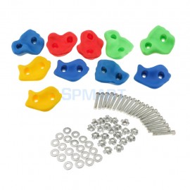 10 Pieces Children Kids Rock Climbing Wood Wall Stones Hand Feet Holds Grip Kits - Small Size