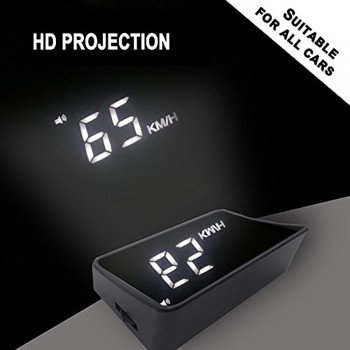 Car HUD Head Up Display OBD2 Interface Plugamp;Play Vehicle Speed KM/h MPH HD Display OverSpeed Warning, Water Temperature Voltage